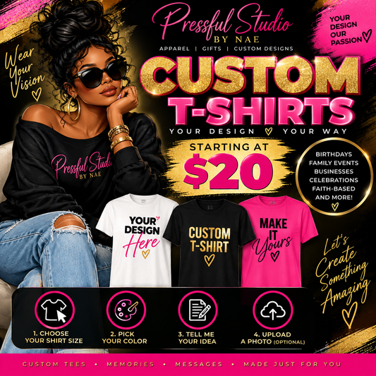 Pressful Studio by Nae custom T-shirts starting at $20